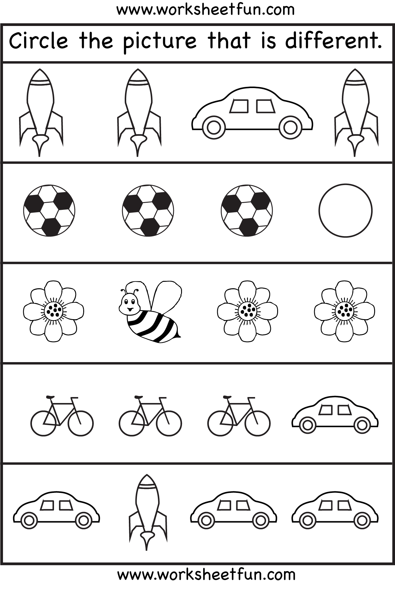 Same Or Different Worksheets For Toddler | Free Preschool