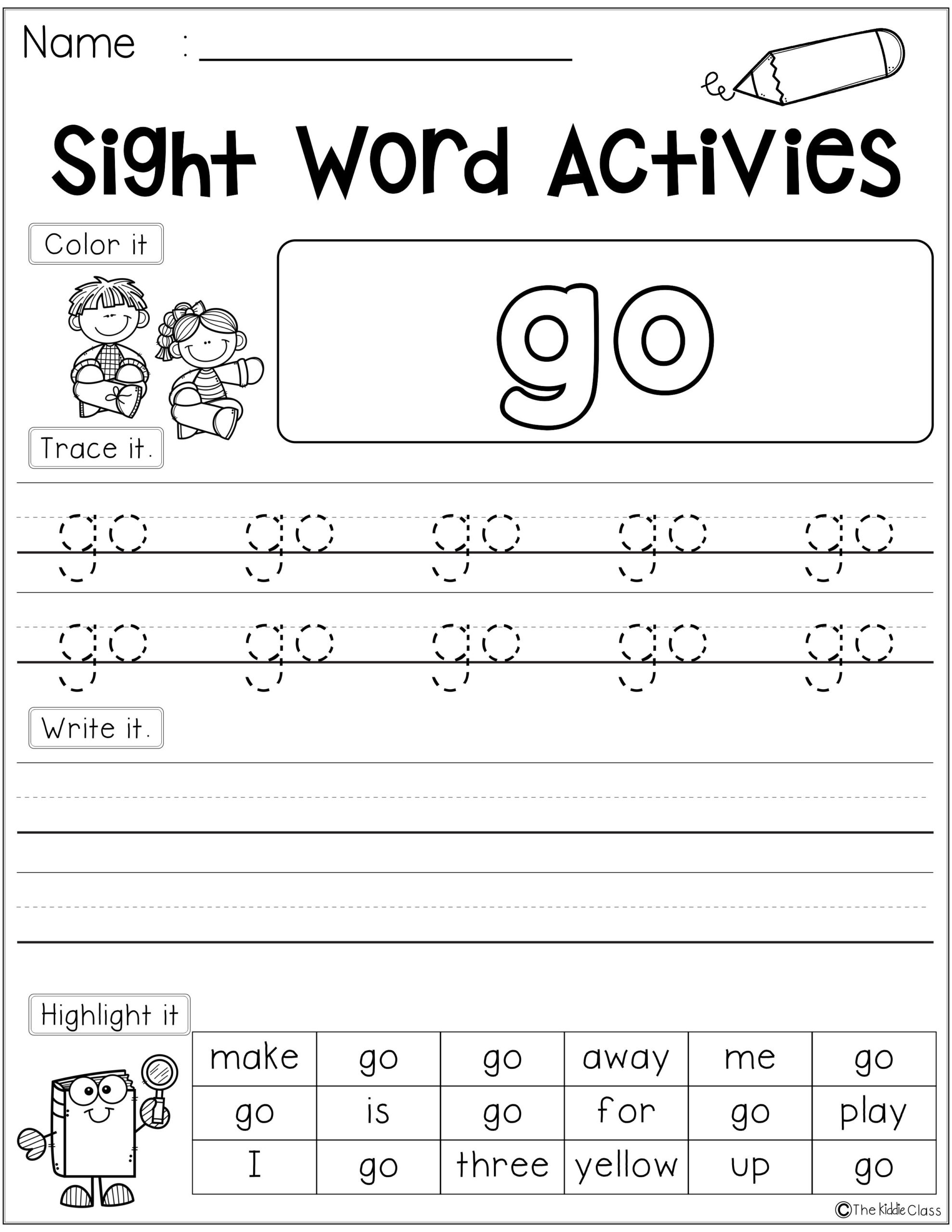 Sight Word Activities (Pre-Primer) | Word Activities, Sight