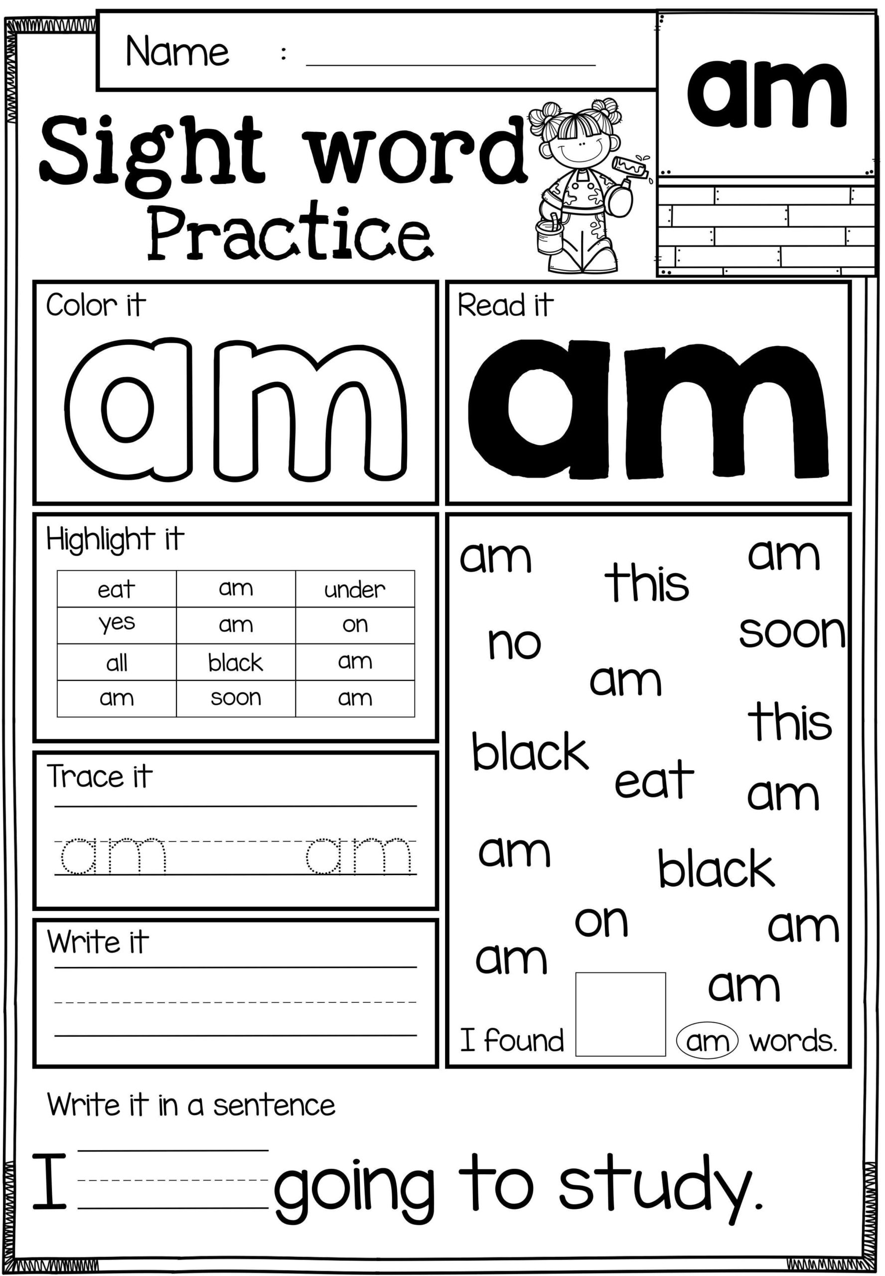 Sight Word Practice (Primer) | Sight Word Practice, Sight