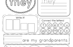 Sight Word (They) Worksheet - Free Kindergarten English