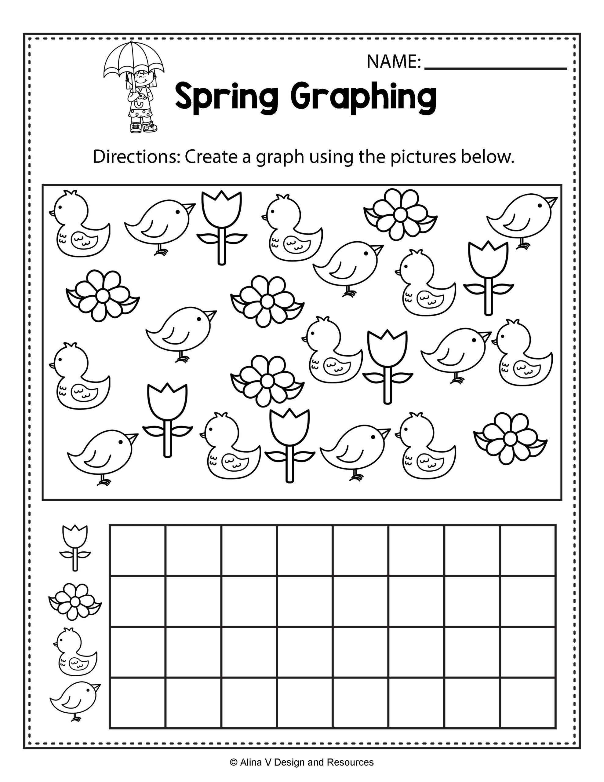 Spring Graphing. Spring Math Worksheets And Activities For