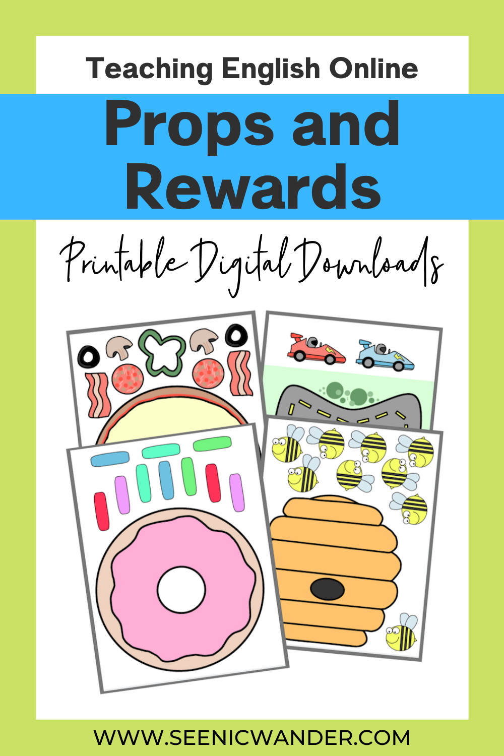 Teaching English Online Props And Rewards: Printable Digital