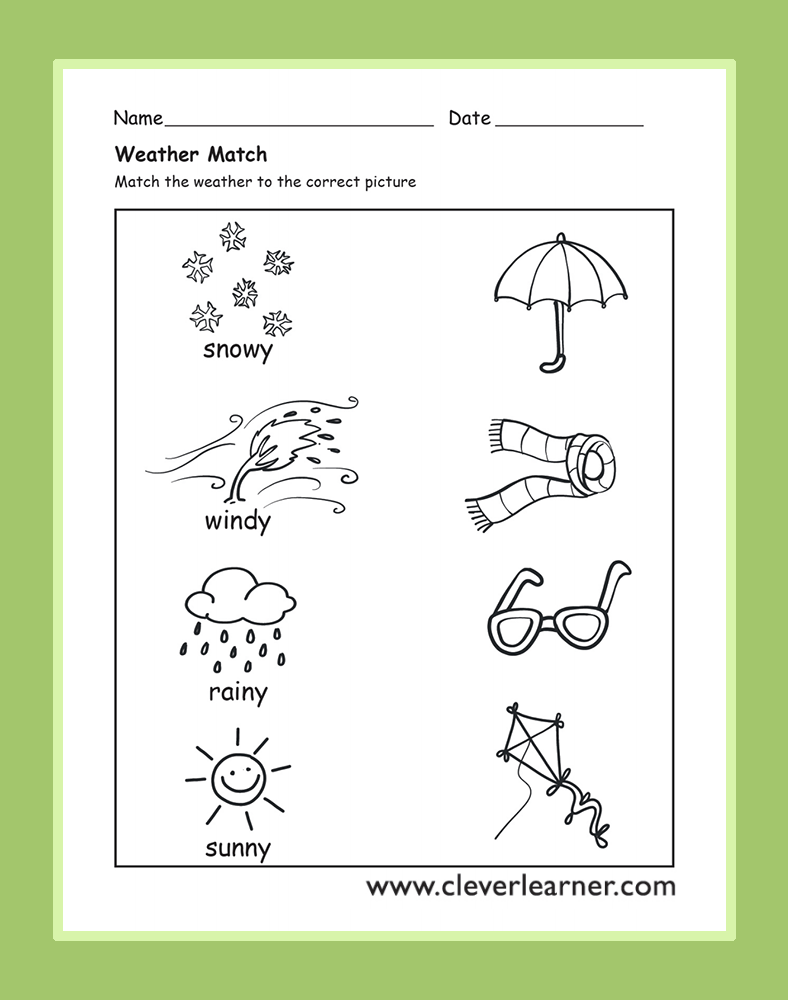 The Weather Activity Worksheets For Preschool Children