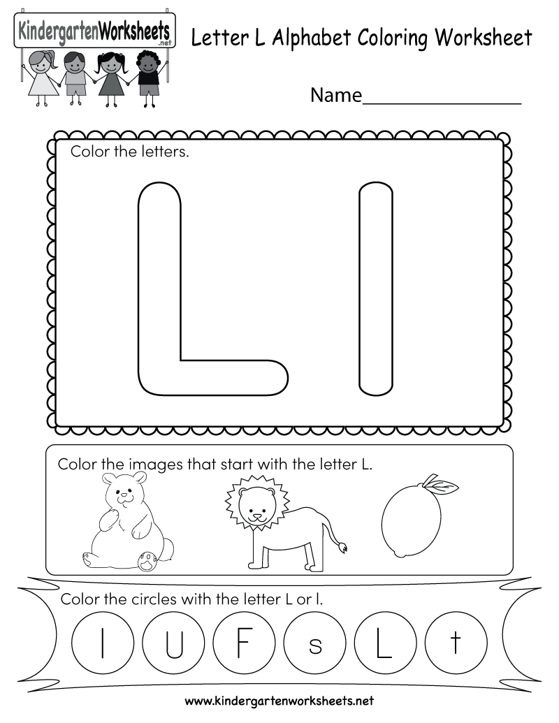 This Is A Cute Letter L Worksheet For Kindergarteners. Kids