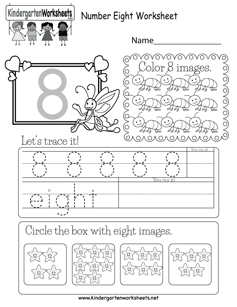 This Is A Fun Number 8 Worksheet. Children Can Trace The