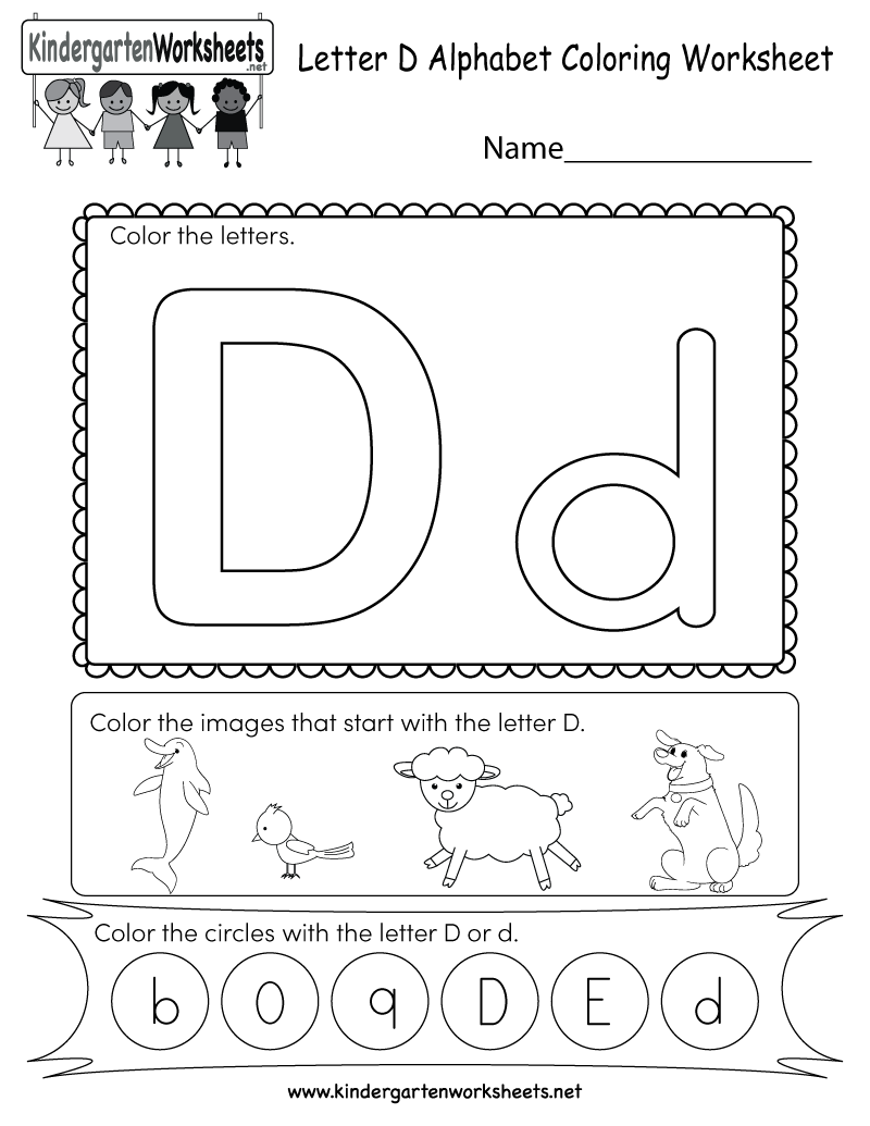 This Is A Letter D Coloring Worksheet. Kids Can Color The