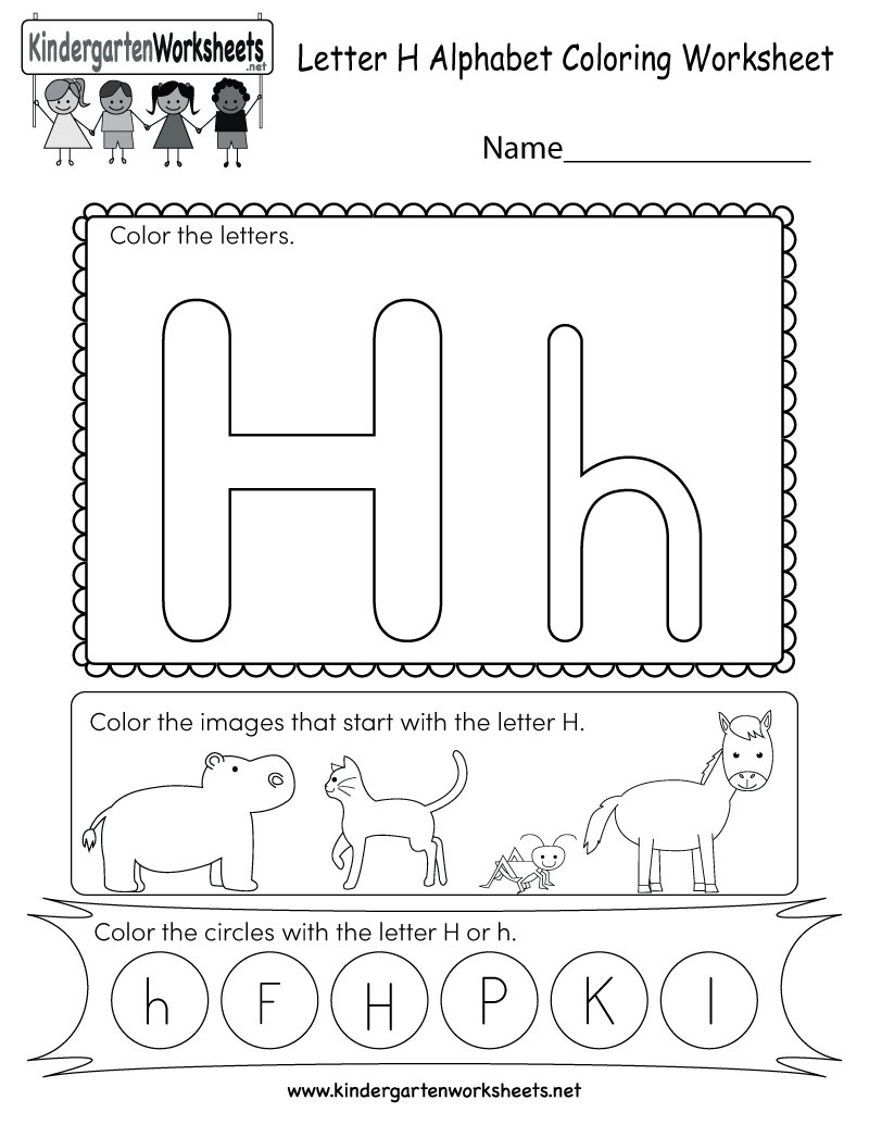 This Is A Letter H Coloring Worksheet. Children Can Color