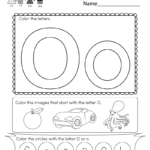 This Is A Letter O Coloring Worksheet. Kindergarteners Can
