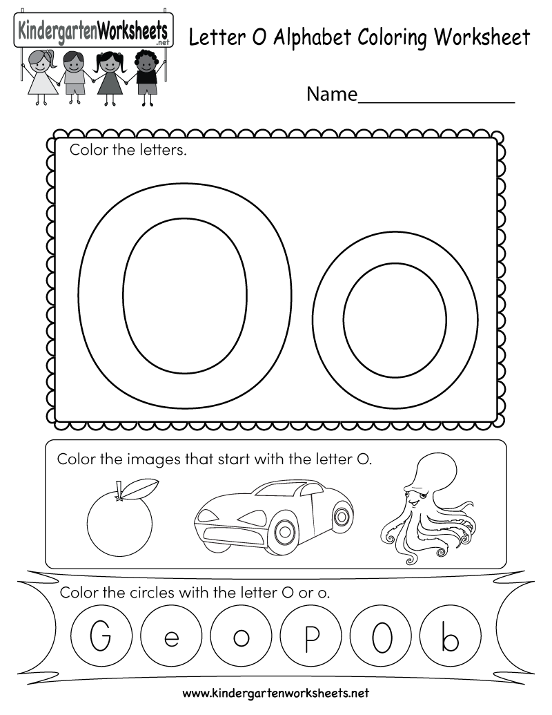 This Is A Letter O Coloring Worksheet. Kindergarteners Can