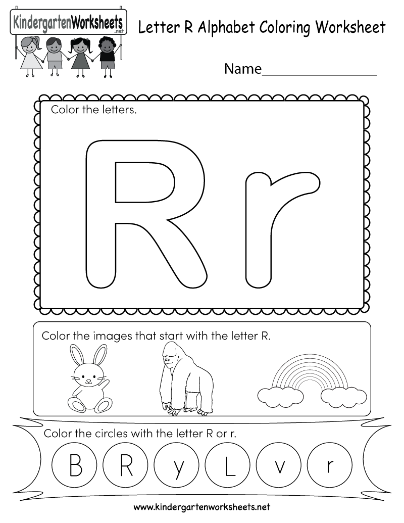 This Is A Letter R Coloring Worksheet. Children Can Color