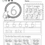 This Is A Number 6 Worksheet. Children Can Trace The Number