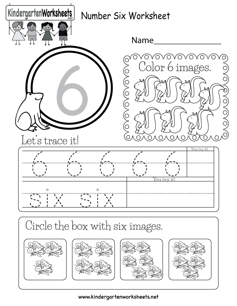 This Is A Number 6 Worksheet. Children Can Trace The Number