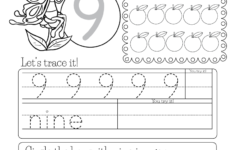 This Is A Number 9 Activity Worksheet. Children Can Trace