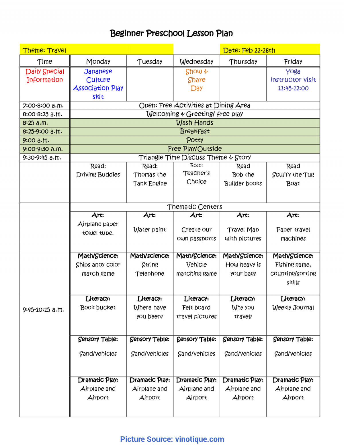Free Printable Preschool Curriculum  Preschool Worksheets For Blank Preschool Lesson Plan Template