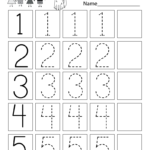 Traceable Numbers Worksheet   Free Kindergarten Math