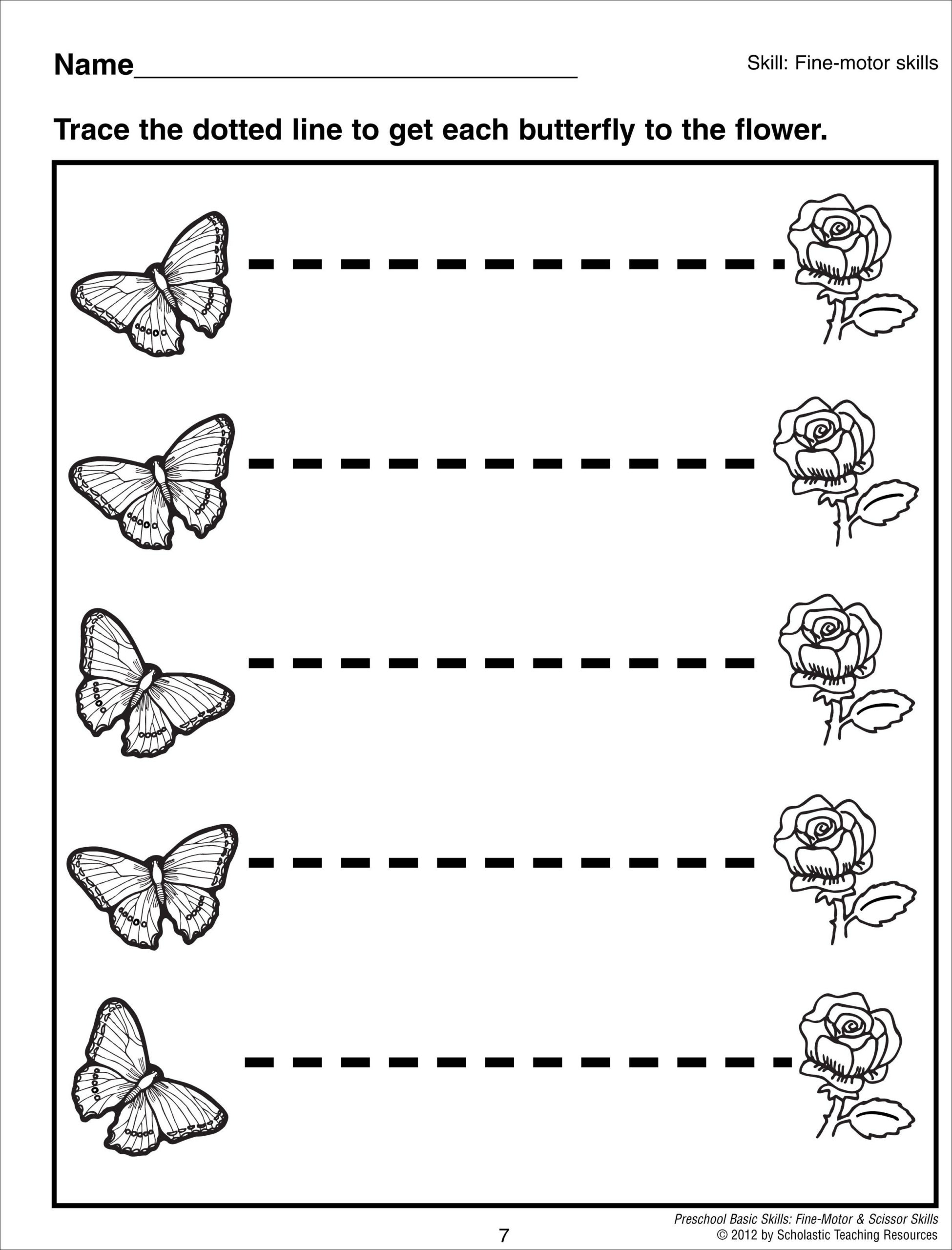 Tracing Horizontal Lines Preschool Basic Skills Fine Motor