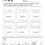 Vocabulary Worksheet For Students   Free Kindergarten