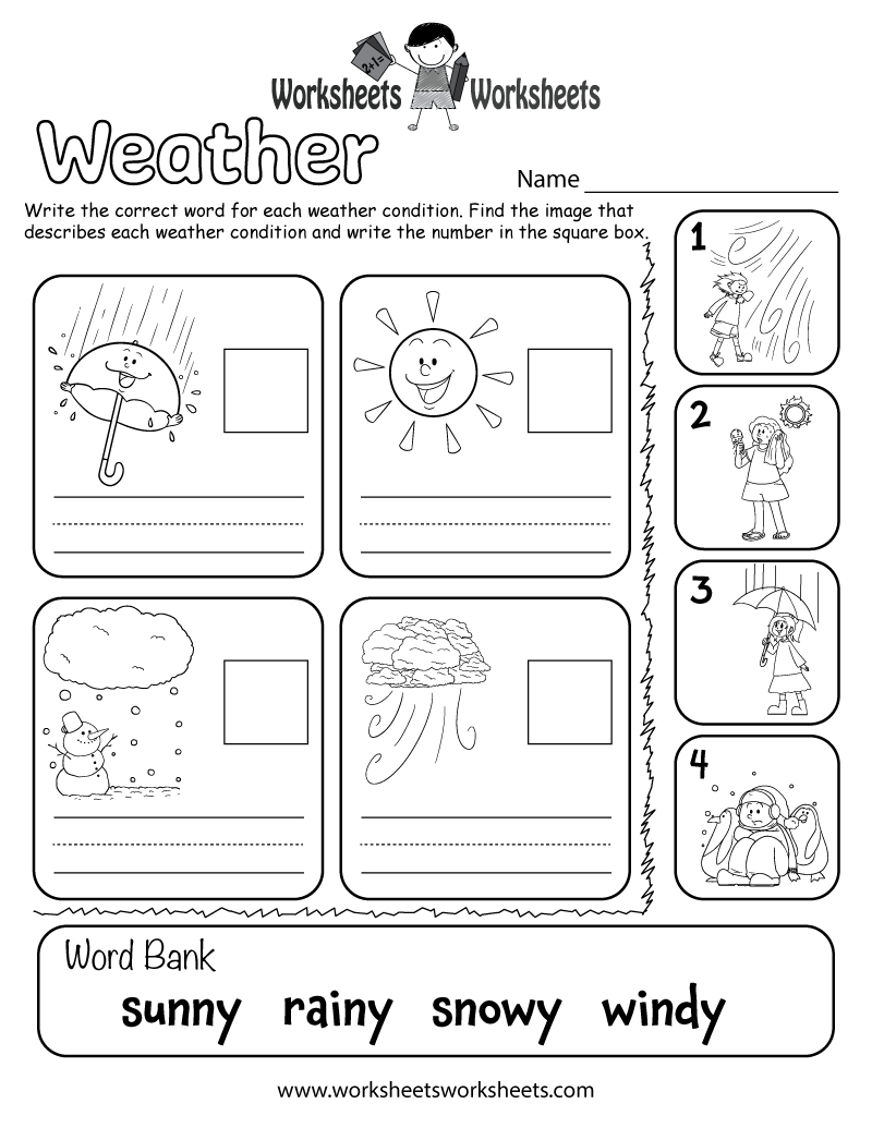 Weather Worksheet For Kids In 2020 | Weather Worksheets