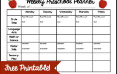 Weekly Preschool Planner | Preschool Lesson Plan Template