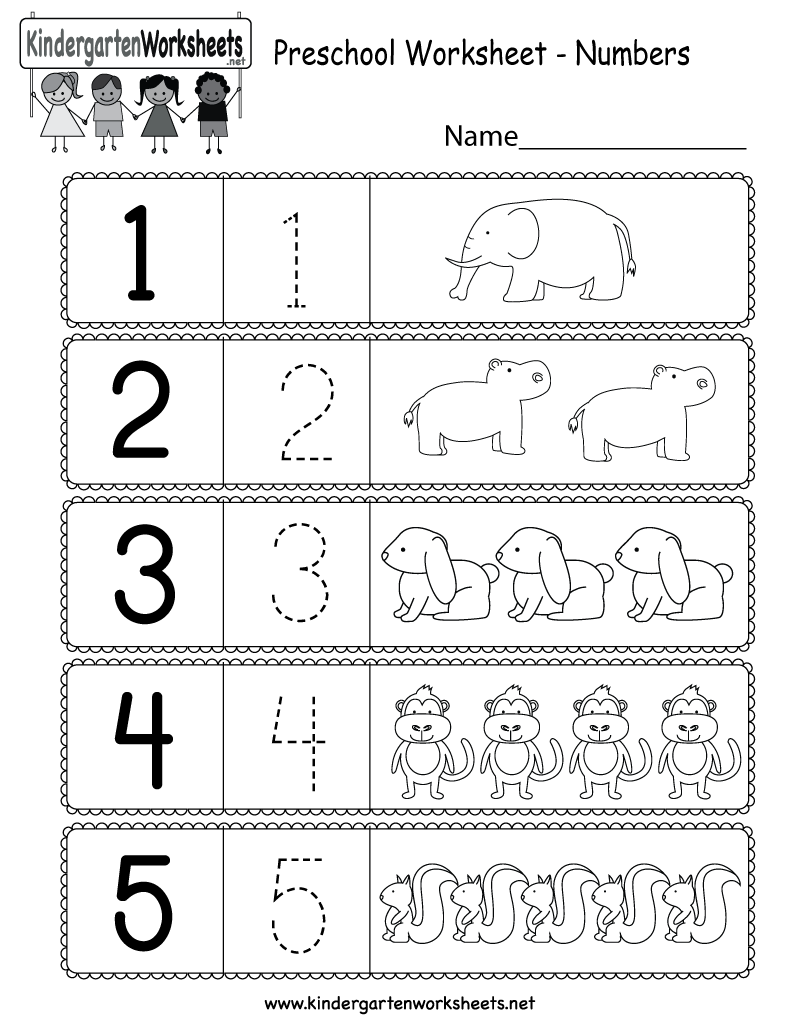 Worksheet ~ Preschool Worksheet Using Numbers Printable Free