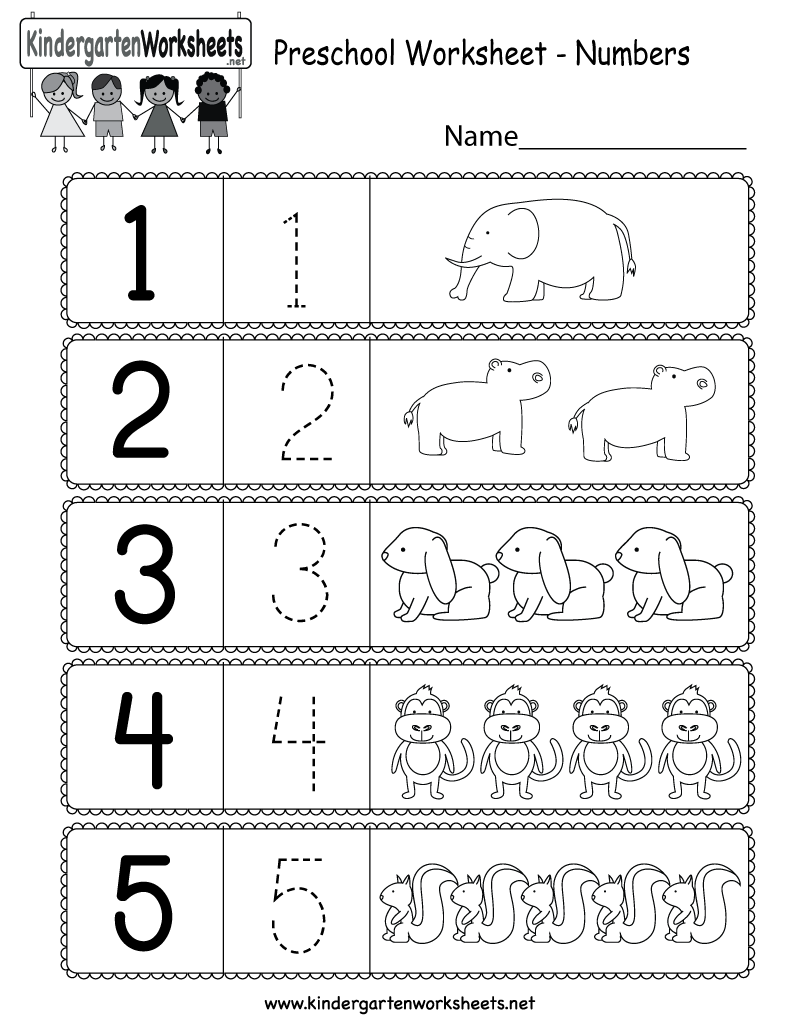 Worksheet ~ Preschool Worksheet Using Numbers Printable