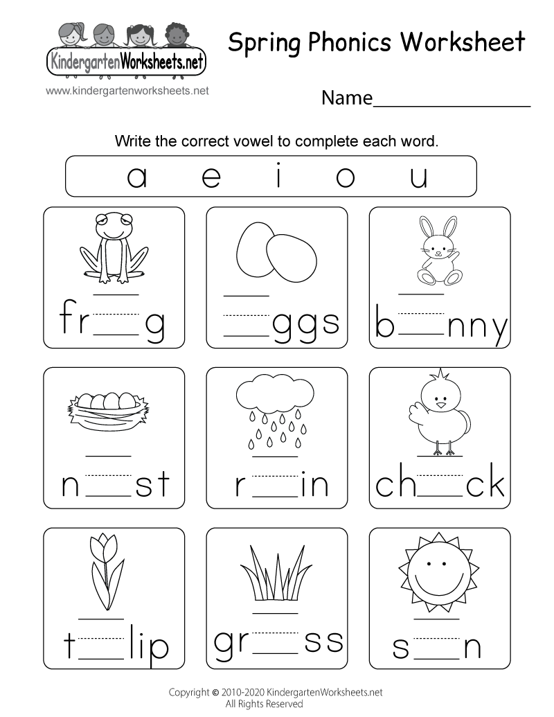 Worksheet ~ Spring Phonics Worksheet Printable Kindergarten