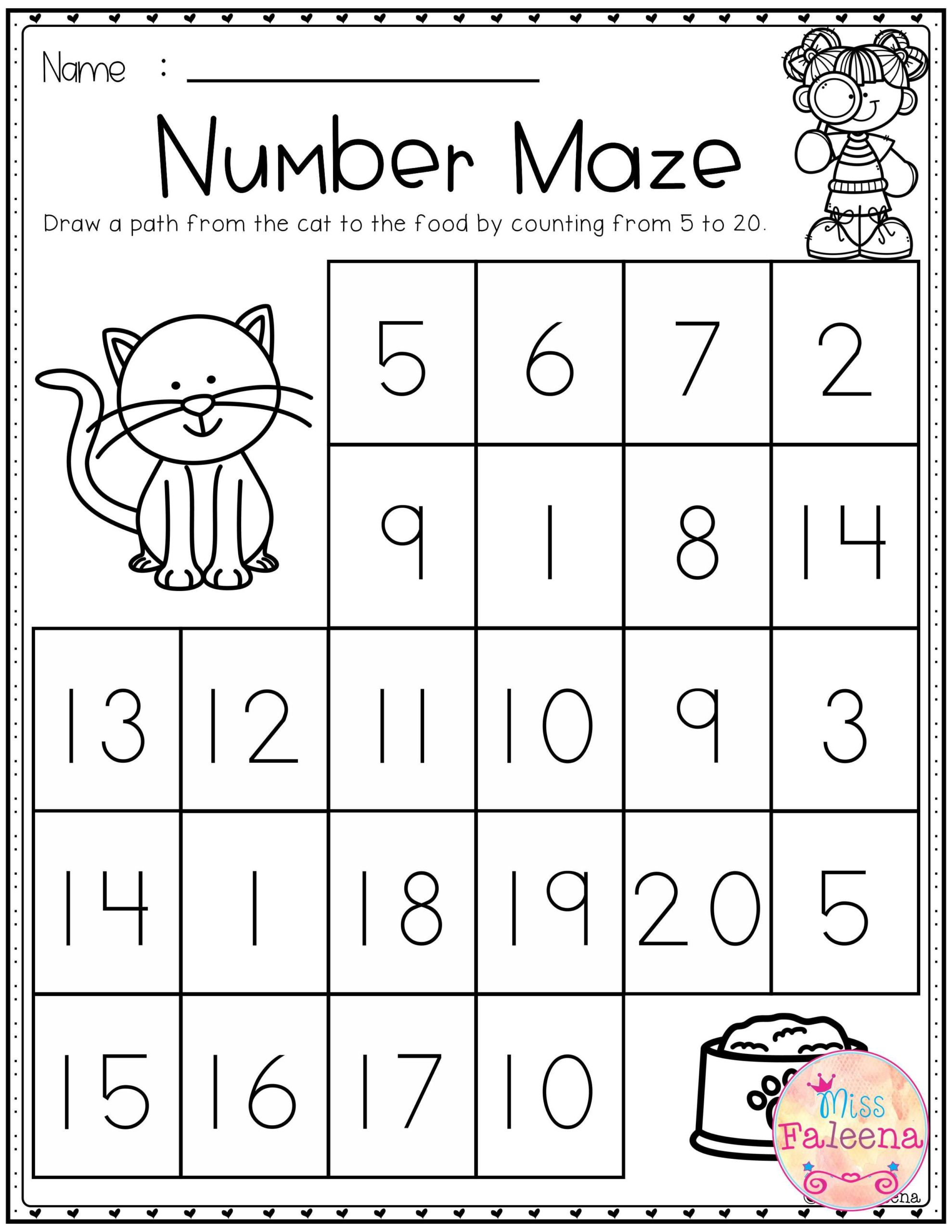 Worksheets Printable Kindergarten Math Free Addition And