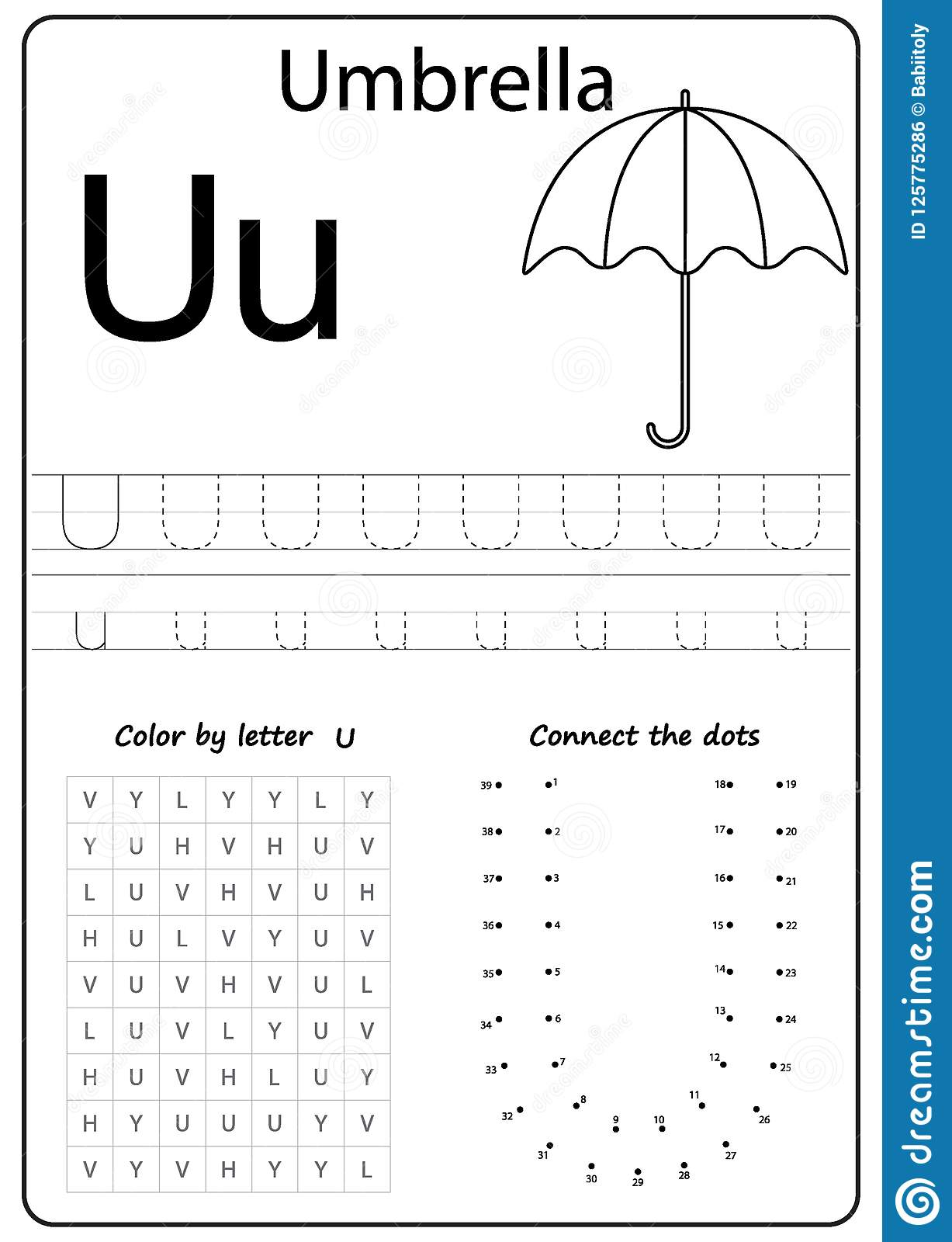 Writing Letter U. Worksheet. Writing A-Z, Alphabet