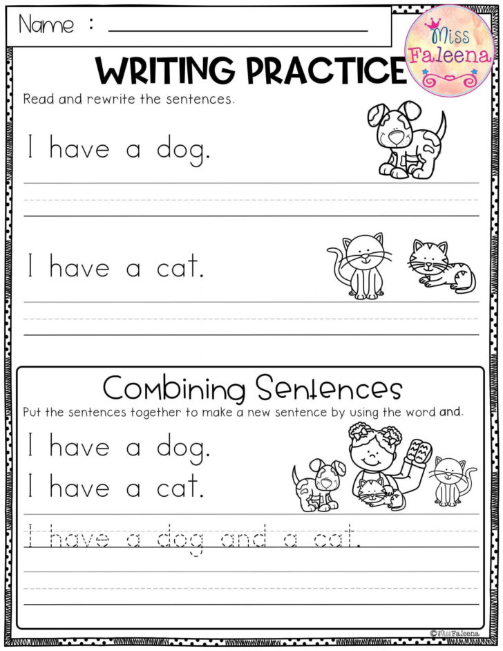 Preschool Sentence Writing Worksheets